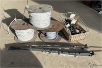 3 Rolls of Fencing Wire/Rope, Insulatore & More