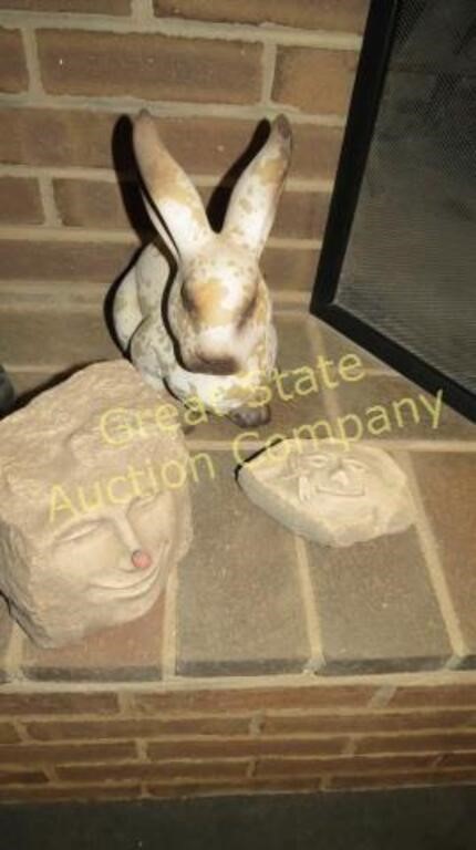 ASSORTED ROCK STONE ANIMAL STATUES