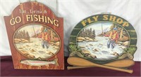 Two New Wood Fishing Signs