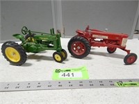 Pair of toy replica tractors
