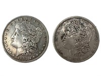 1891 XF, 1891 O XF Morgan Silver dollars