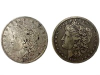(2) 1890 O VF Morgan Silver dollars