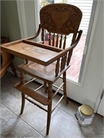 20th C.  Oak High Chair