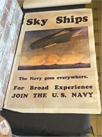 (9 PCS) WALL ART/POSTERS - NAVY SKY SHIPS & MORE