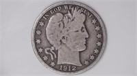 1912 Liberty Head Barber Half Dollar