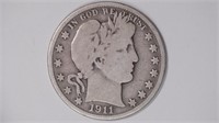 1911-D Liberty Head Barber Half Dollar