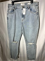 New Cotton On Byron blue ripped jeans sz 14 womens