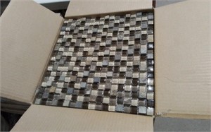 Six Boxes Of Glass Mosaic Backsplash Tile 15x15"