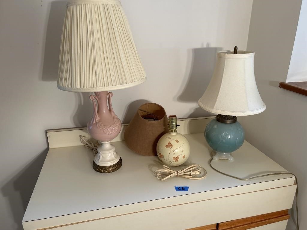 Three table lamps