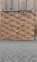 Large woven basket. 18 x 14.5 x 15.5 inches