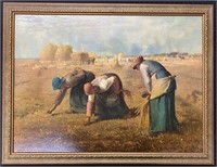 Vtg Framed Print on Hardboard - "The Gleaners"