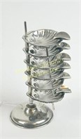 SET OF SIX STERLING STACKING ASHTRAYS