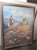 Registered Bob Day "Wagon Train" Framed Art