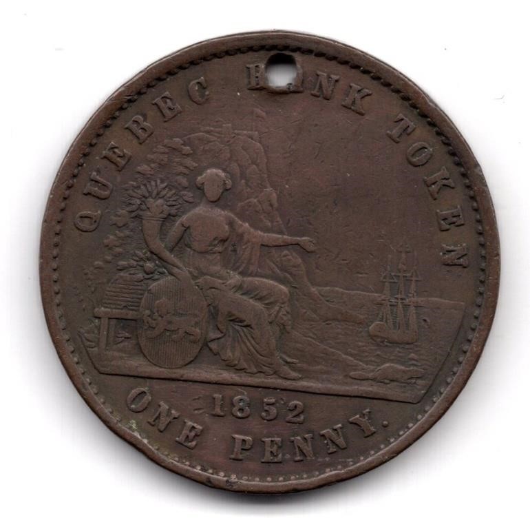 1852 Quebec One Penny Token