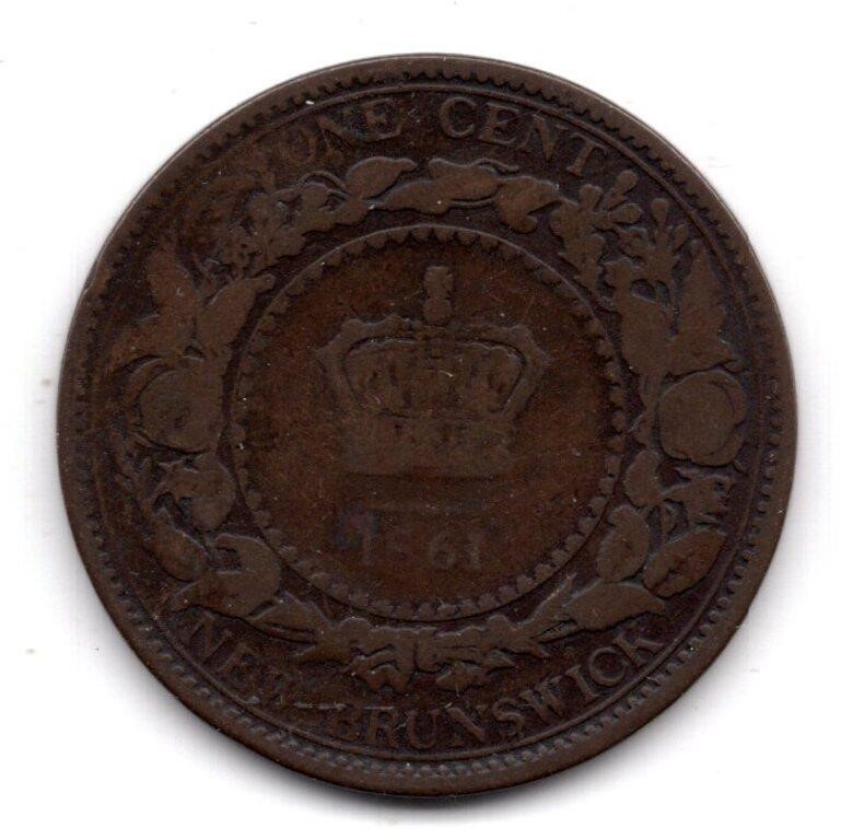 1861 New Brunswick 1 Cent Coin