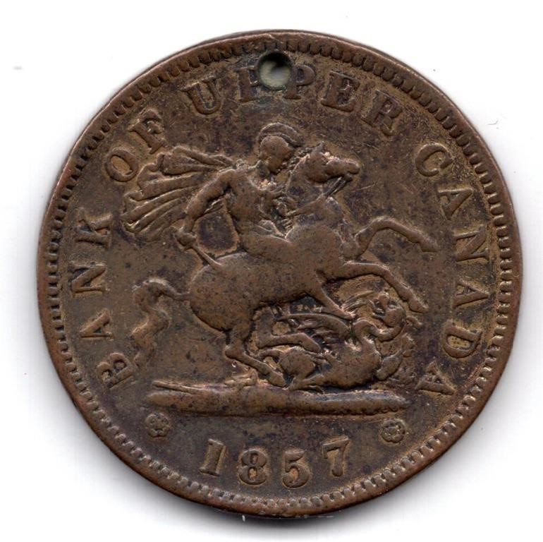 1857 Upper Canada One Penny Token