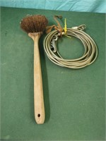 20" bristle brush and a cable with hooks
