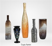 Group of Decorative Art Glass Vases