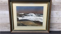 Large W.R. MacAskill Framed Colored Photo " Surf A