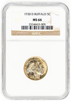 Coin 1938-D Buffalo PCGS-MS66