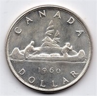 1960 Canada $1 Silver Dollar