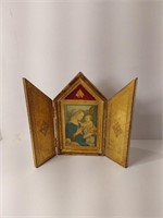 Gilded Florentine Modonna&Child Triptych UJC
