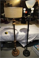 Pair of Vintage Floor Lamps - One with MCM Shade
