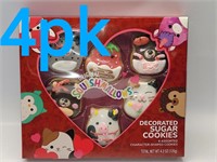 4pk Squishmallows Valentines Day Sugar Cookies Set
