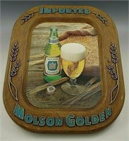 MOLSON GOLDEN PLASTIC WALL HANG SIGN 13"