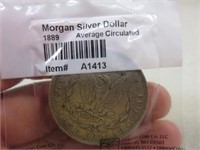 1889 Morgan Silver Dollar Average Circulated