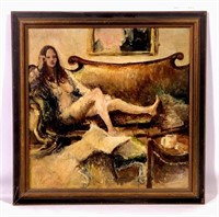 G. Sullivan painting, Nude , 23.5" square frame