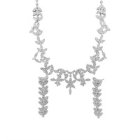 14K WHITE GOLD 10.00CT DIAMOND NECKLACE AND EARRIN