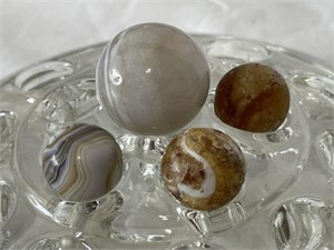 Lot of 4 Assorted Size Marbles