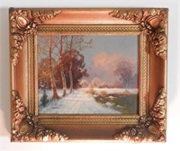 Lot #4641 - (2) framed Oil on board landscapes