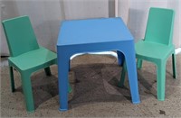 Kids Plastic Table & Chairs Set