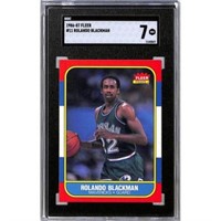 1986 Fleer Rolando Blackman Rookie Sgc 7