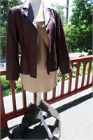 Bagatelle Leather Jacket & VS Satin Slip Dress