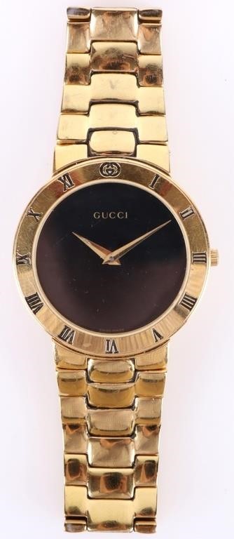 VINTAGE GUCCI 3000.2.M MENS GOLD QUARTZ WATCH