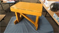 yellow wooden step stool