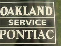 Oakland Pontiac service sign measures 24 inches