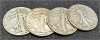 (4) Walking Liberty Half Dollars: