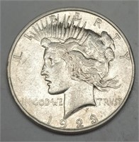 1923-D Peace Silver AU