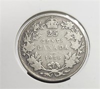 Canada 1916 25c Silver George V