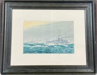 LOVELY 1936 GEORGE EDWARD JAMES SIGNED WATERCOLOR