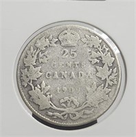 Canada 1909 25c Silver Edward