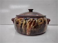 Vintage Glazed Terracotta Lidded Dish