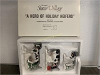 Dept. 56 Snow Village "A herd of holiday heifers"