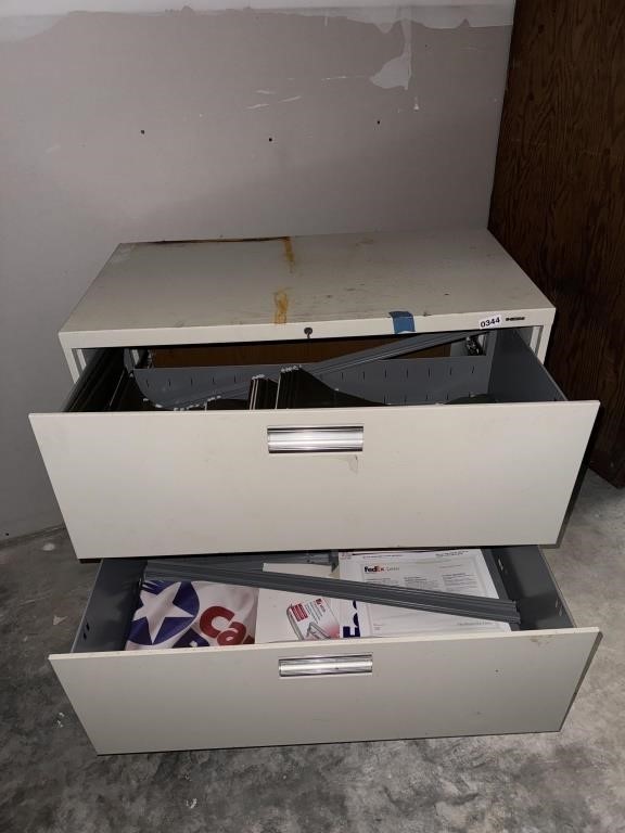 Two drawer legal file cabinet w/some rust