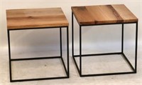 Pair Sankara wood & metal tables