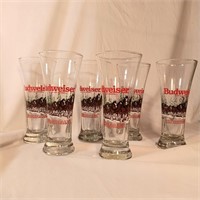 6pc 1988 Budweiser Clydesdale Glasses
